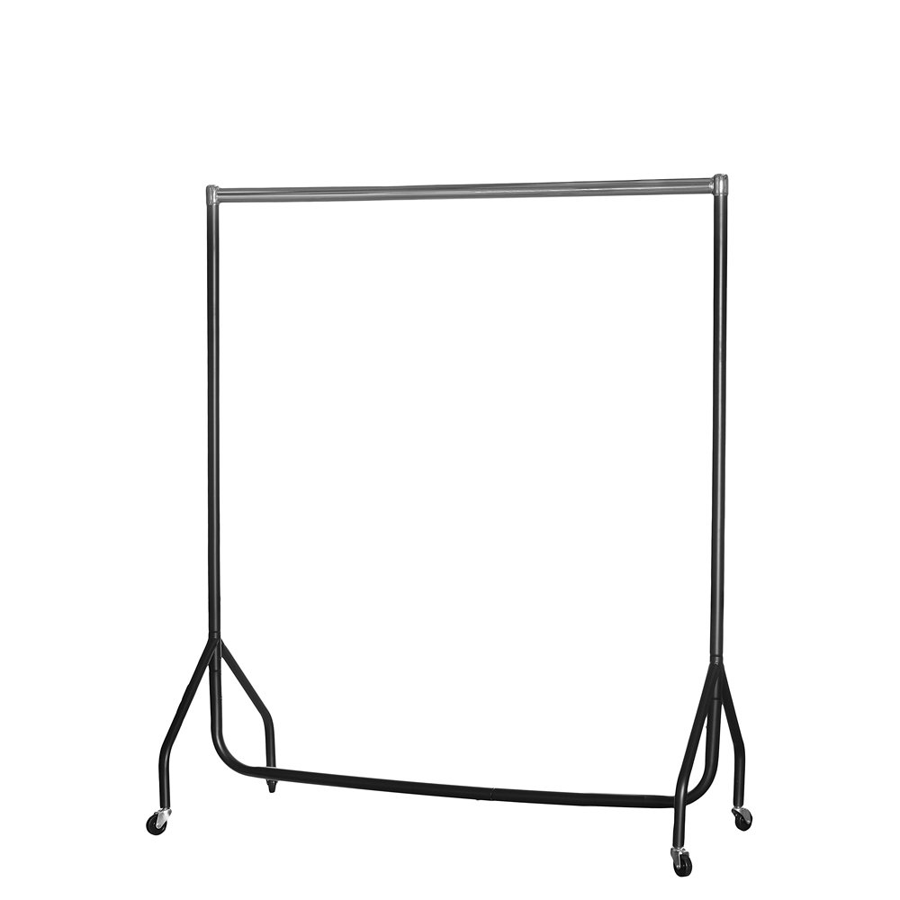 Black & Chrome Heavy-Duty Clothes Rail