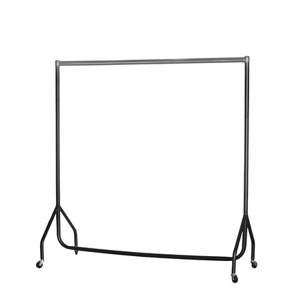 Black & Chrome Heavy-Duty Clothes Rail