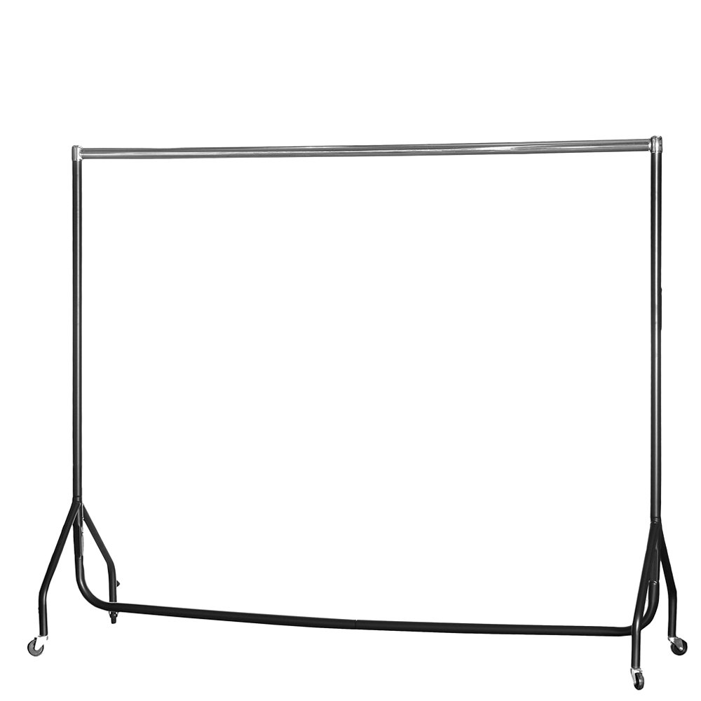 Black & Chrome Heavy-Duty Clothes Rail