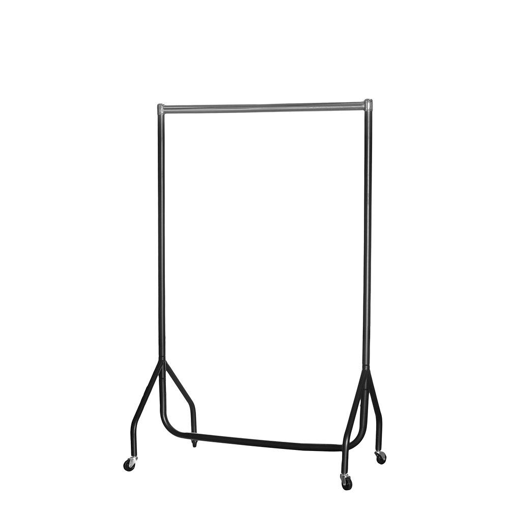 Black & Chrome Heavy-Duty Clothes Rail