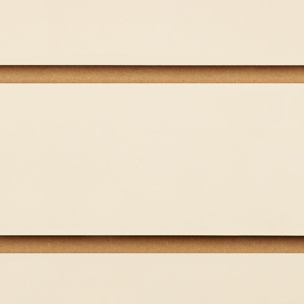 Cream Slatwall Panel - 100mm Centres - 18mm MDF