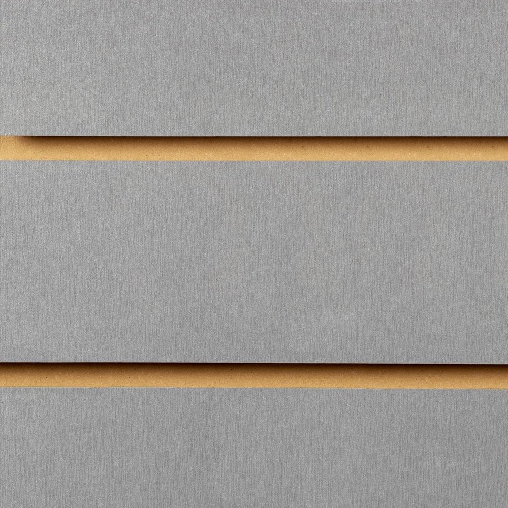 Silver Slatwall Panel - 100mm Centres - 18mm MDF