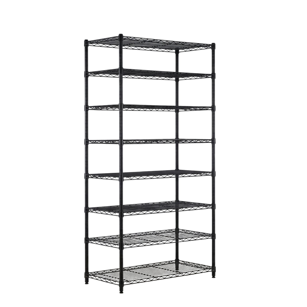 8 Tier Black Wire Shelving Unit - D450mm
