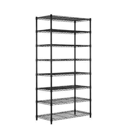 8 Tier Black Wire Shelving Unit - D450mm