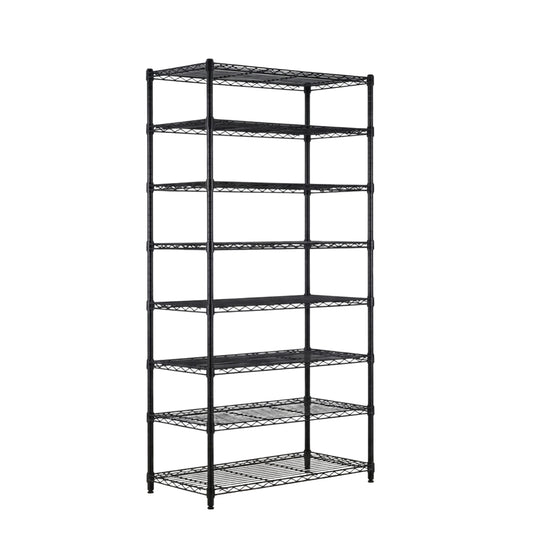 8 Tier Black Wire Shelving Unit - D450mm