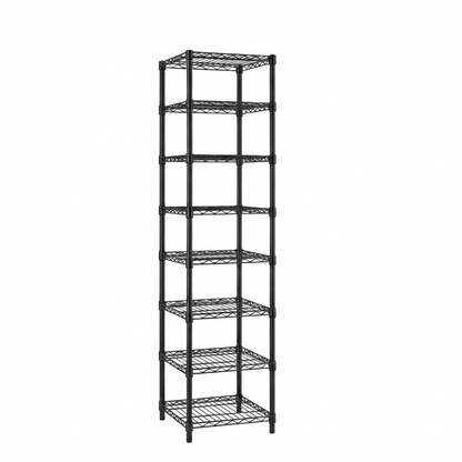 8 Tier Square Black Wire Shelving Unit - W450 x D450mm