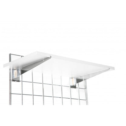 Wooden Shelf With Brackets For Grid Mesh Panels - W600 x D300