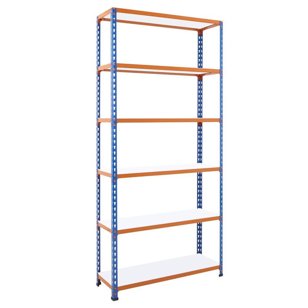 Multipurpose Shelving With 6 x Easy Clean Melamine Shelves - H1980 x D455mm - 340kg Max UDL/Shelf