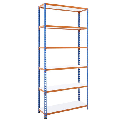 Multipurpose Shelving With 6 x Easy Clean Melamine Shelves - H1980 x D455mm - 340kg Max UDL/Shelf