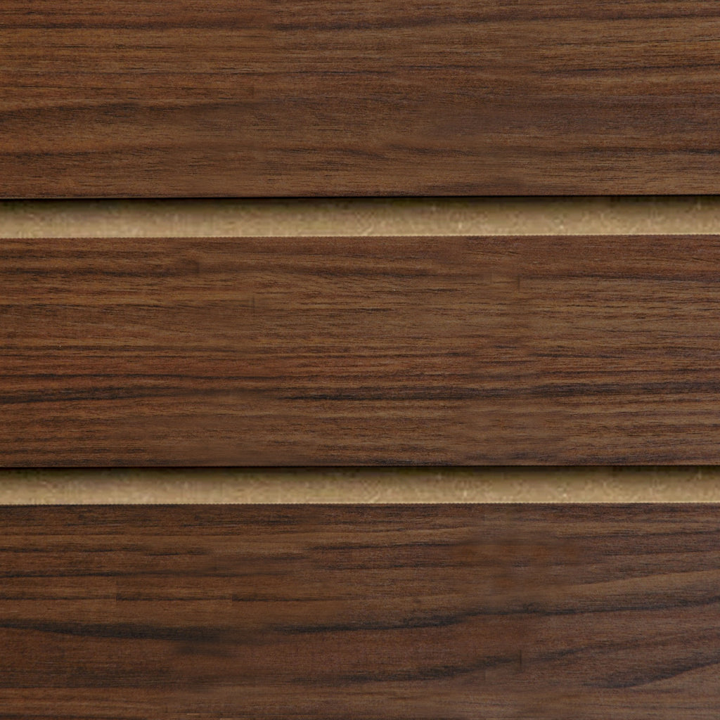 Walnut Slatwall Panel - 100mm Centres - 18mm MDF