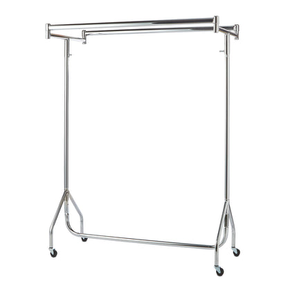 Parallel Chrome Heavy-Duty Clothes Rail