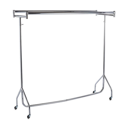 Parallel Chrome Heavy-Duty Clothes Rail
