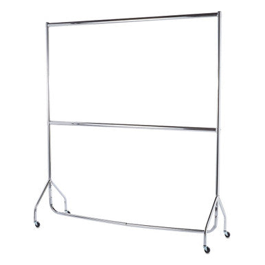 2-Tier Chrome Heavy-Duty Clothes Rail
