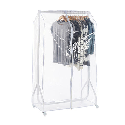 Gloss White Heavy-Duty Clothes Rail With Clear Cover