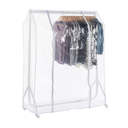 Gloss White Heavy-Duty Clothes Rail With Clear Cover