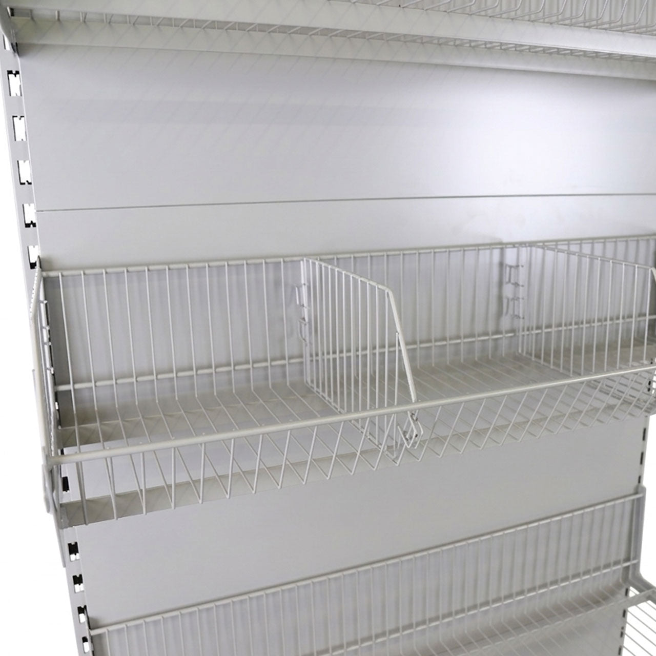 Silver Wire Basket & Brackets for Retail Shelving Units