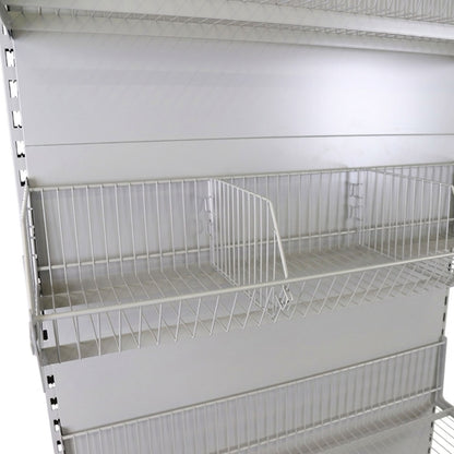 Silver Wire Basket & Brackets for Retail Shelving Units