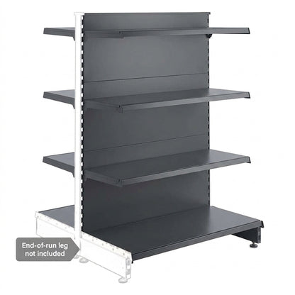 Dark Grey Retail Shelving Modular Gondola Unit - 6 x 370mm Shelves - H1400mm