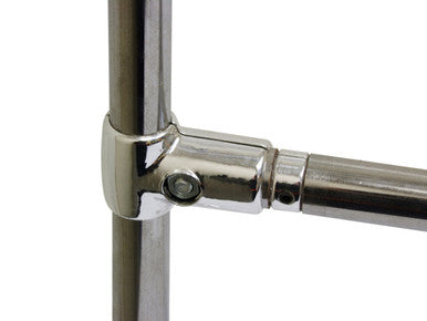 Chrome 3-Way T-Shape Clamp Fitting for 25mm Dia. Chrome Tube Rail