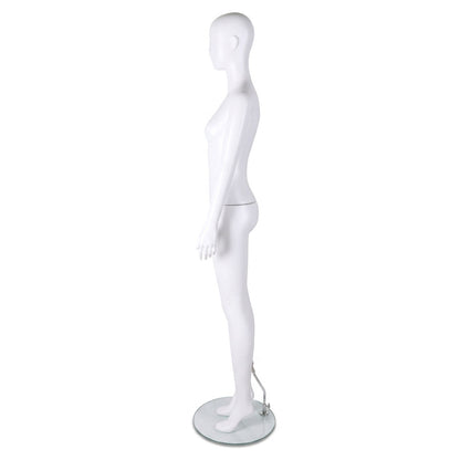 Essentials Female Matt White Semi-Abstract Mannequin - Eco-Friendly Plastic