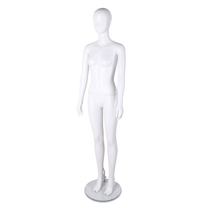 Essentials Female Matt White Semi-Abstract Mannequin - Eco-Friendly Plastic