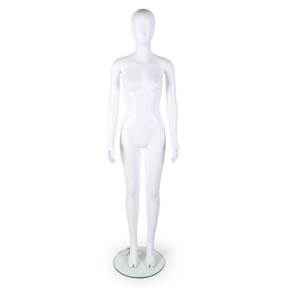 Essentials Female Matt White Semi-Abstract Mannequin - Eco-Friendly Plastic