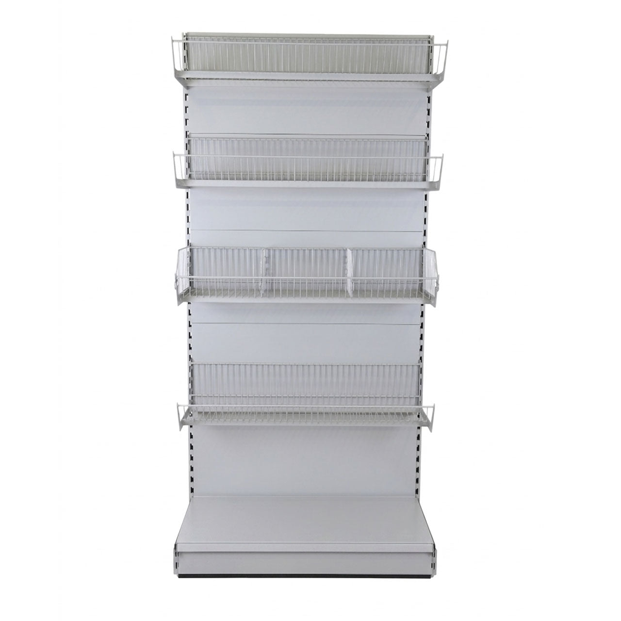 Silver Wire Basket & Brackets for Retail Shelving Units