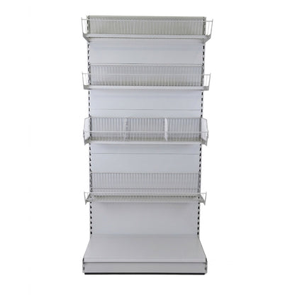Silver Wire Basket & Brackets for Retail Shelving Units