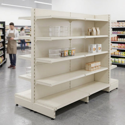 Jura White Retail Shelving Modular Gondola Unit - 8 x 370mm Shelves - H1400mm