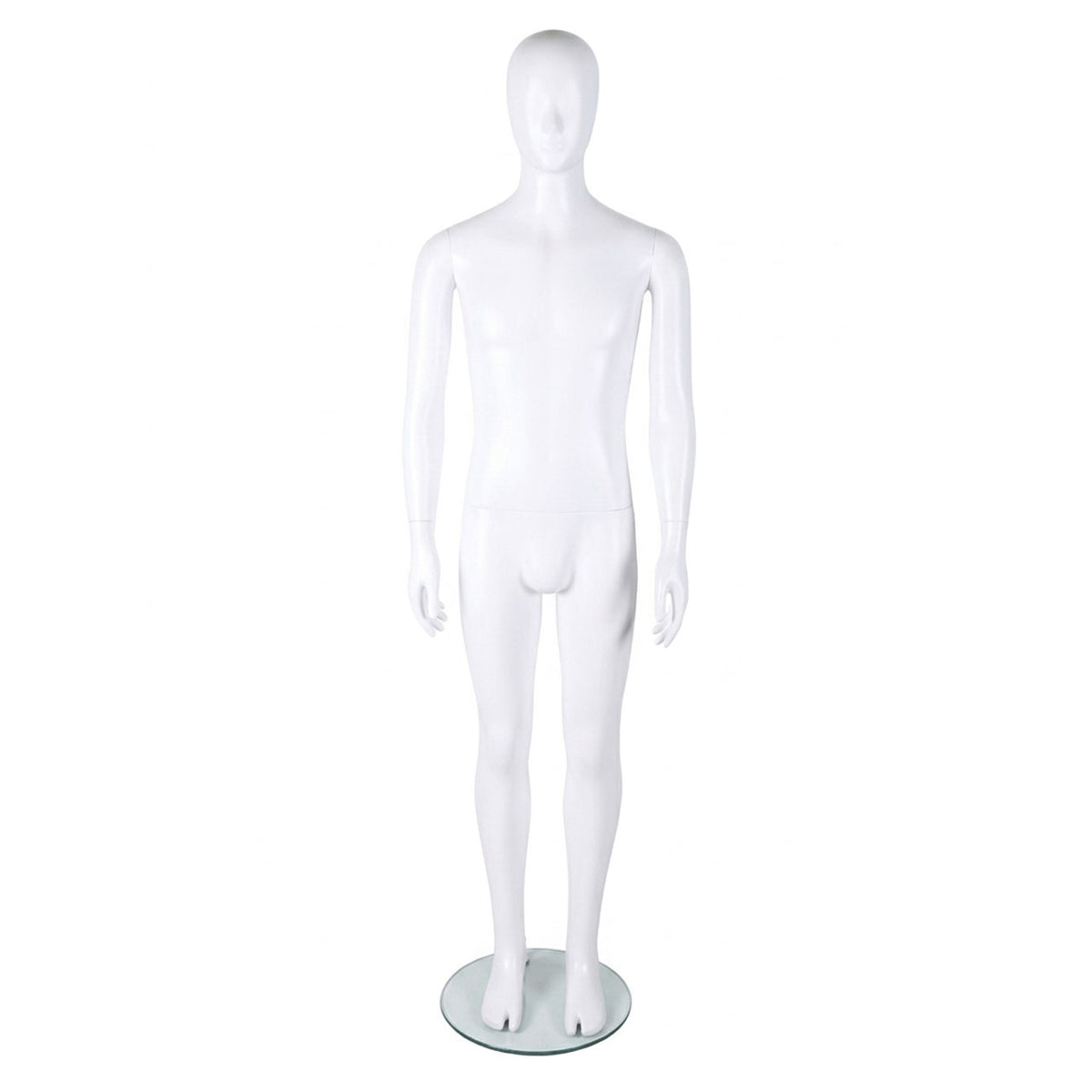 Essentials Male Matt White Semi-Abstract Mannequin - Eco-Friendly Plastic