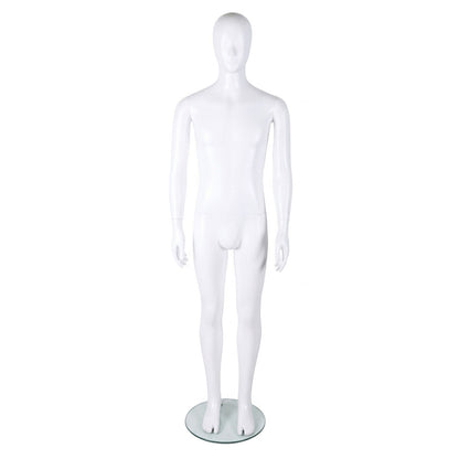 Essentials Male Matt White Semi-Abstract Mannequin - Eco-Friendly Plastic
