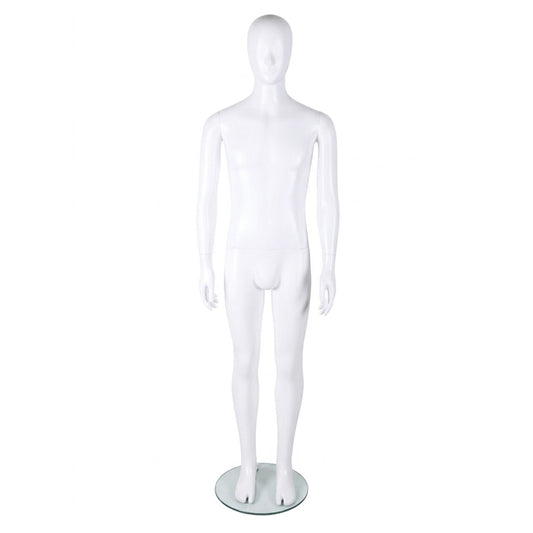 Essentials Male Matt White Semi-Abstract Mannequin - Eco-Friendly Plastic