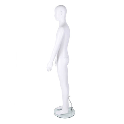 Essentials Male Matt White Semi-Abstract Mannequin - Eco-Friendly Plastic