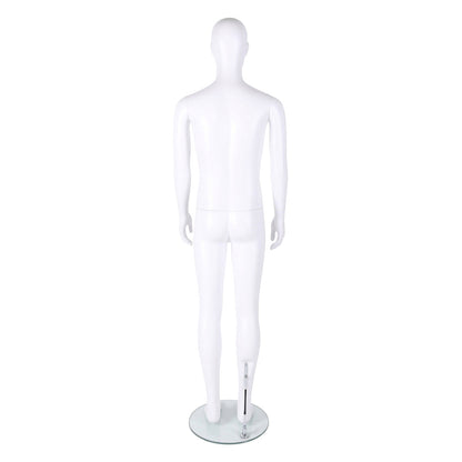 Essentials Male Matt White Semi-Abstract Mannequin - Eco-Friendly Plastic