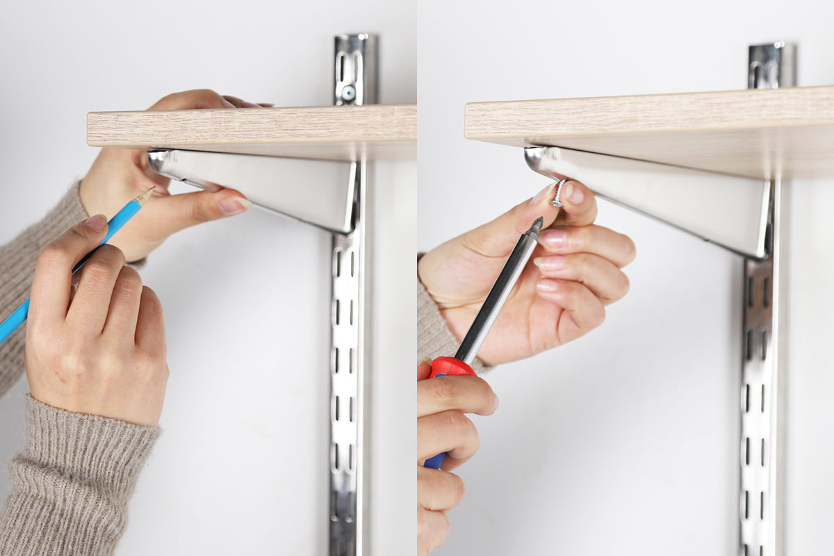 3. Screw Shelves in place
