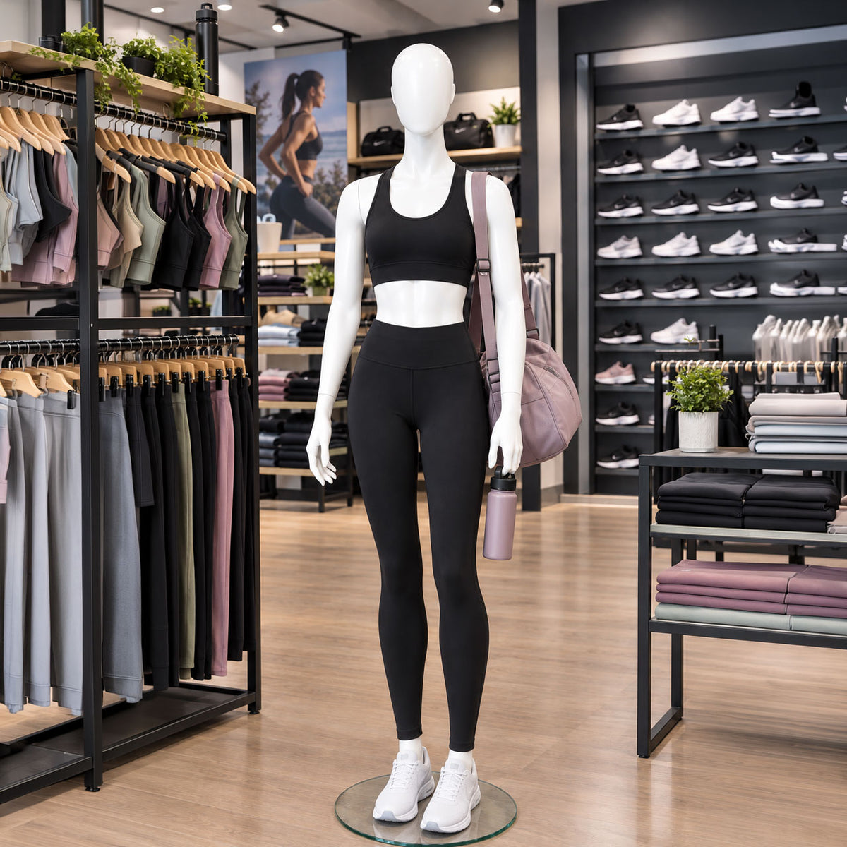 Essentials Female Matt White Semi-Abstract Mannequin - Eco-Friendly Plastic