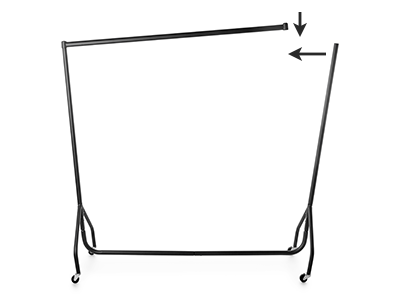 Pull the second Upright inwards and push Top Rail on