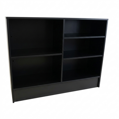 Black Shop Counter with Slatwall Front & Aluminium Inserts - Silhouette Range