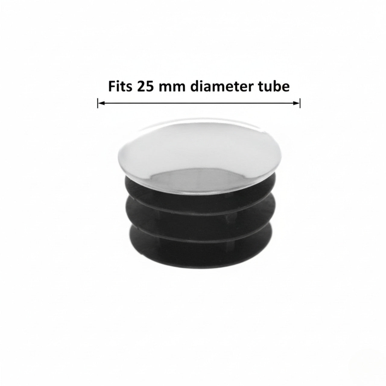 Chrome Plug-in End for 25mm Dia. Chrome Tube Rail