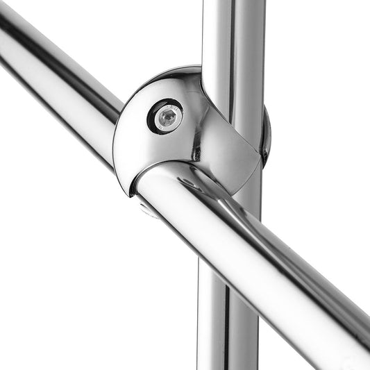 Chrome 2-Way Circular Clamp Fitting for 25mm Dia. Chrome Tube Rail