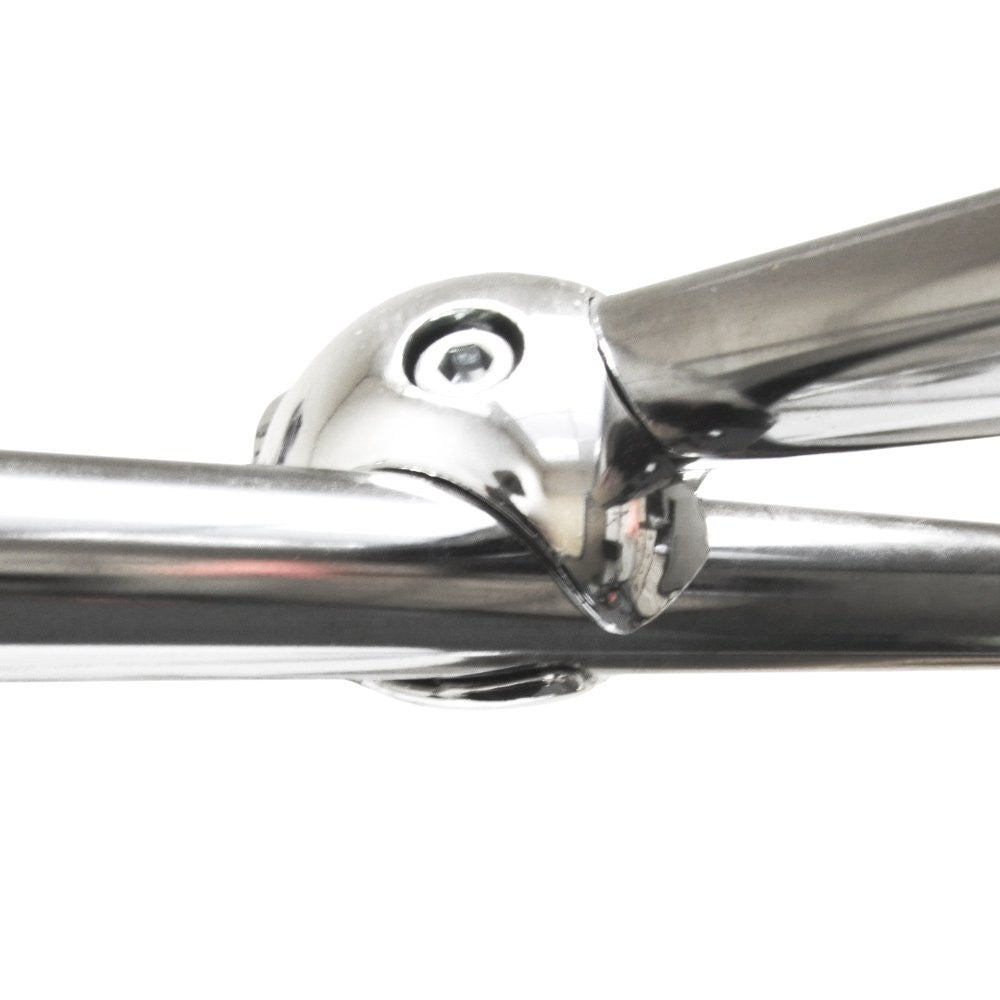 Chrome 2-Way Circular Clamp Fitting for 25mm Dia. Chrome Tube Rail