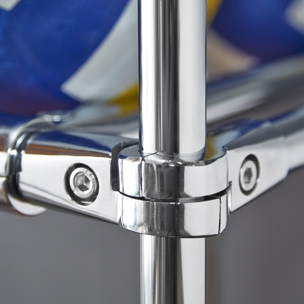Chrome 4-Way Adjustable Clamp for 25mm Dia. Chrome Tube Rail