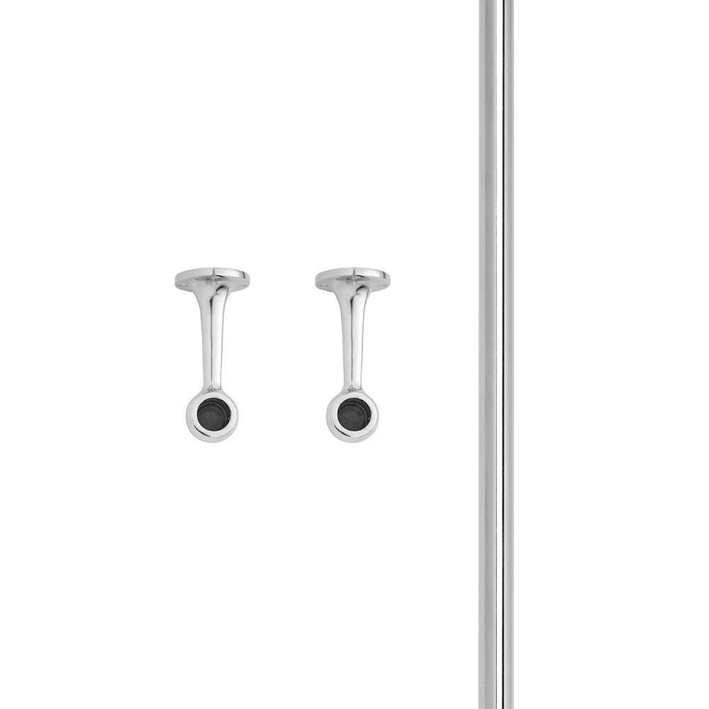 1m Suspended Chrome Tube Hanging Rail with 2 Support Arms