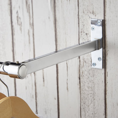 1m Wall-Mounted Hanging Clothes Rail with 2 Support Arms