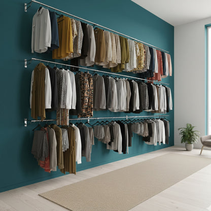 3m Heavy Duty Wall-Mounted Hanging Clothes Rail