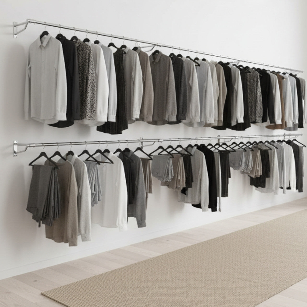 3m Heavy Duty Wall-Mounted Hanging Clothes Rail