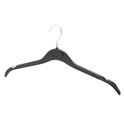 Black Plastic Hangers with Oval label Area and Shoulder Notches - 41cm