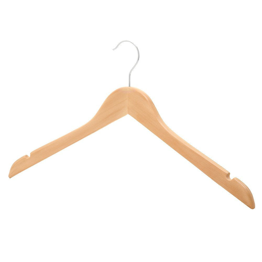 Wooden Shirt Hangers with Shoulder Notches - 45 cm