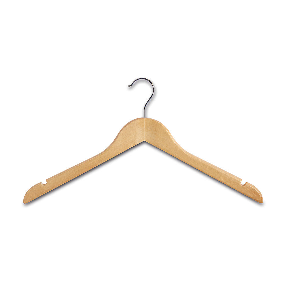 Wooden Shirt Hangers with Shoulder Notches - 45 cm