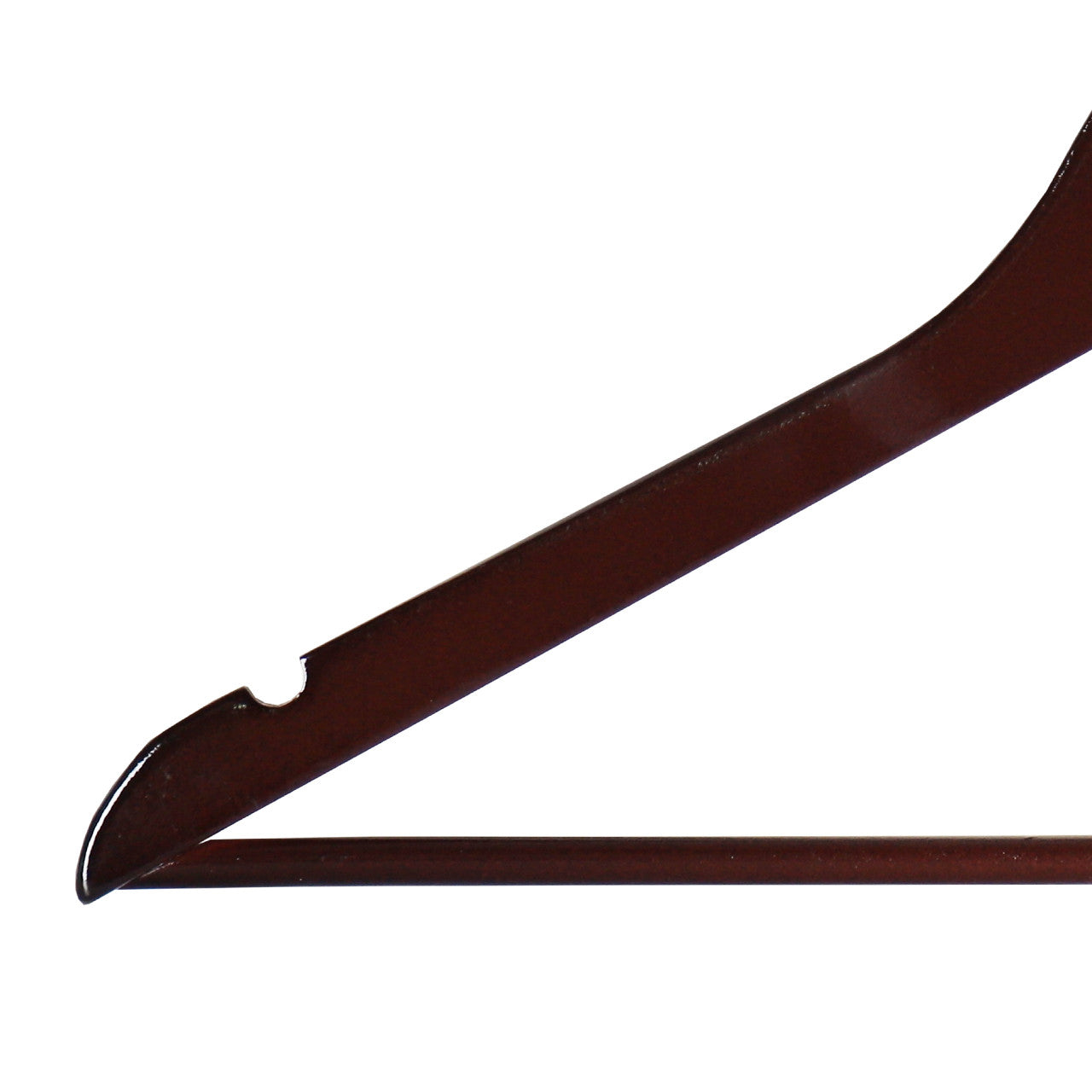 Dark Wood Finish Wooden Hangers with Trouser Bar and Shoulder Notches - 45 cm